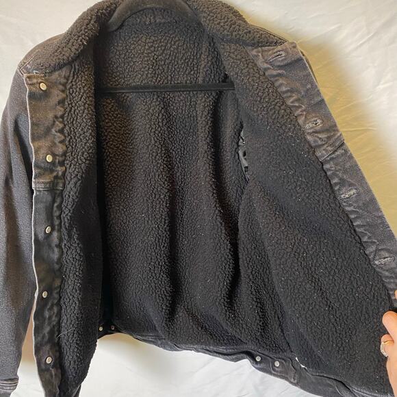 Lee Men's Denim Tucker Jacket Size Small Black Sherpa Lined Jean Coat Winter - Picture 8 of 11